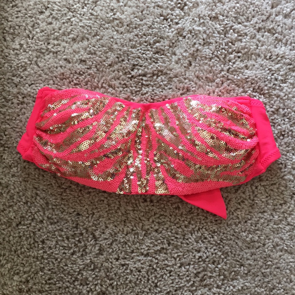 Sequin Bandeau Swim Top S